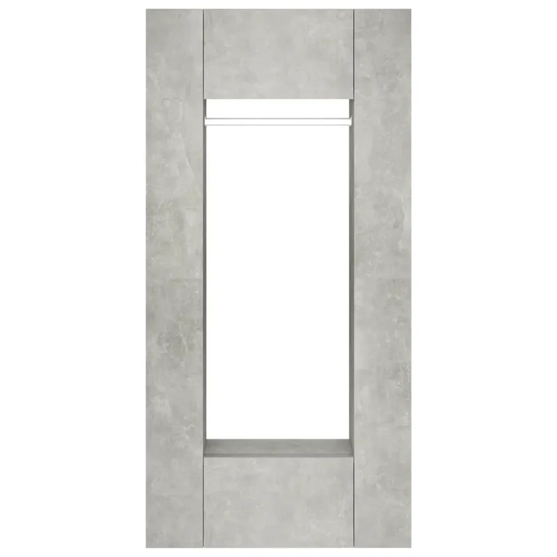 Lot de 2 armoires de couloir modernes économiseur d'espace 97,5 x 37 x 99 cm en bois d'ingénierie gris béton 02_0055134