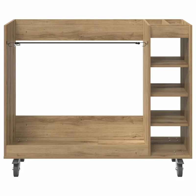 Armoire de golf rectangulaire avec grand espace de stockage intérieur 120 x 45 x 98 cm en bois chêne artisanal 02_0055077