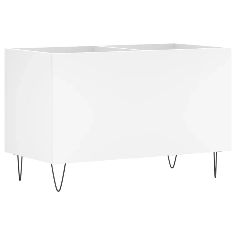 Armoire à disques pratique moderne rangement 74,5 x 38 x 48 cm en bois blanc 02_0049128