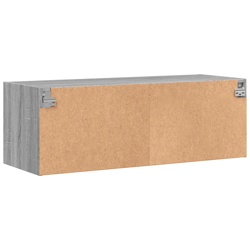 Armoire murale en bois sonoma gris 102 x 37 x 35 cm design élégante avec portes vitrées finition moderne 02_0049349