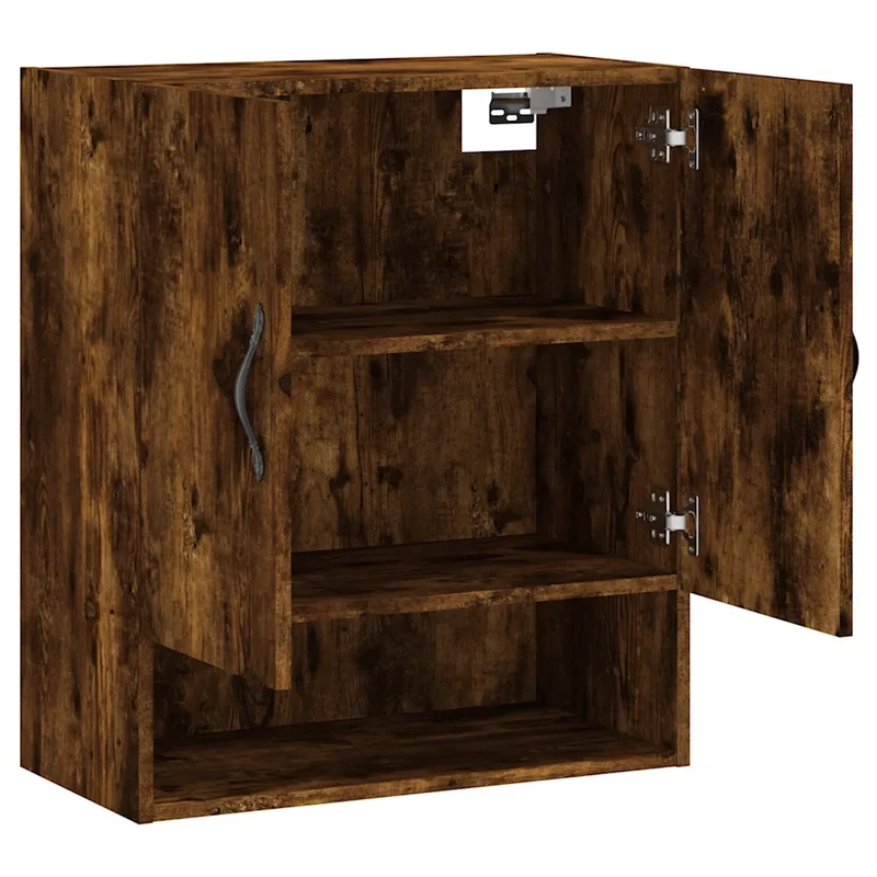 Armoire murale pratique design moderne rangement 60 x 31 x 70 cm en bois d'ingénierie chêne fumé 02_0048763