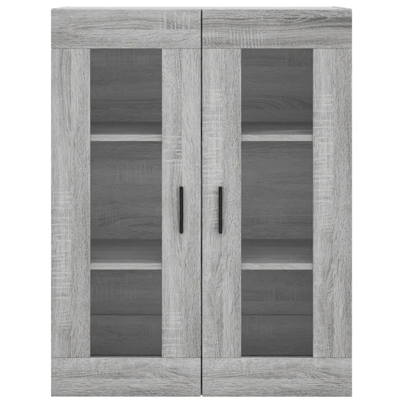 Armoire murale élégante design polyvalente rangement 69,5 x 34 x 90 cm en bois d'ingénierie sonoma gris 02_0048639