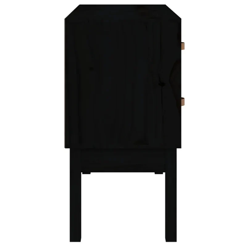 Armoire console noire 90 x 40 x 78 cm avec 4 tiroirs rangement design rustique en bois de pin 02_0048456