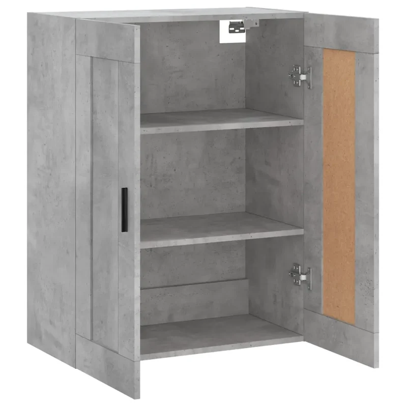 Armoire murale rangement flottante 69,5 x 34 x 90 cm fonctionnelle moderne en bois d'ingénierie gris béton 02_0048927