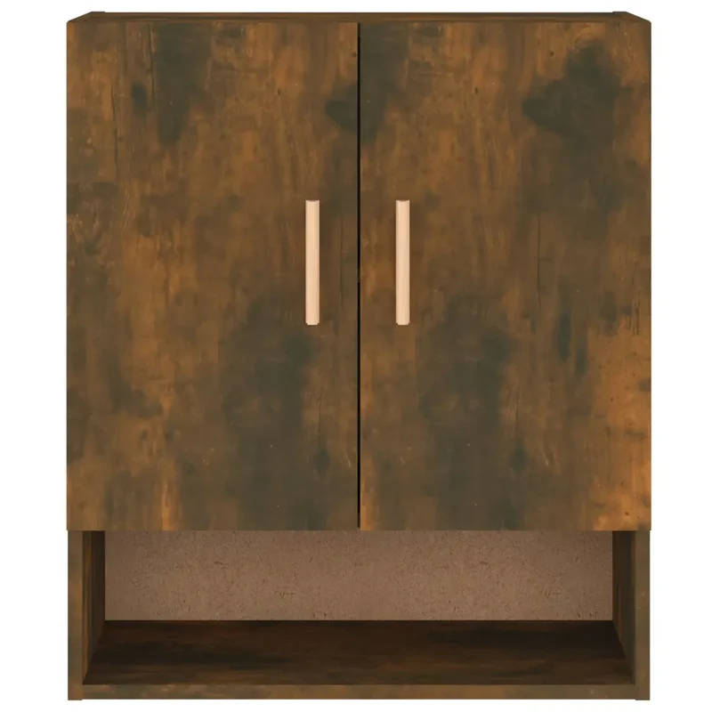 Armoire murale scandinave fonctionnelle pour rangement 60 x 31 x 70 cm en bois d'ingénierie chêne fumé 02_0048335