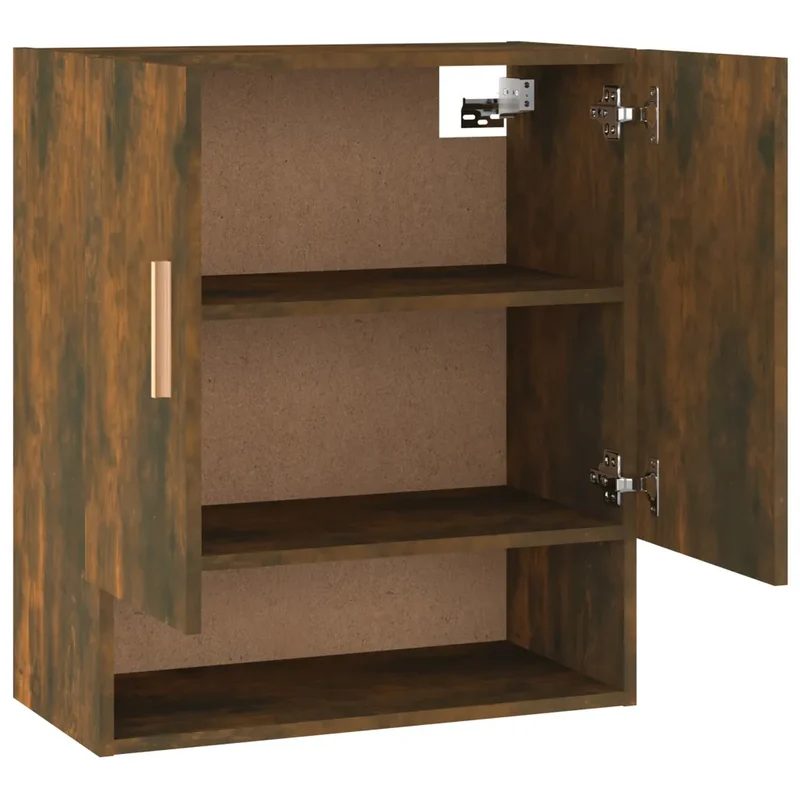 Armoire murale scandinave fonctionnelle pour rangement 60 x 31 x 70 cm en bois d'ingénierie chêne fumé 02_0048335