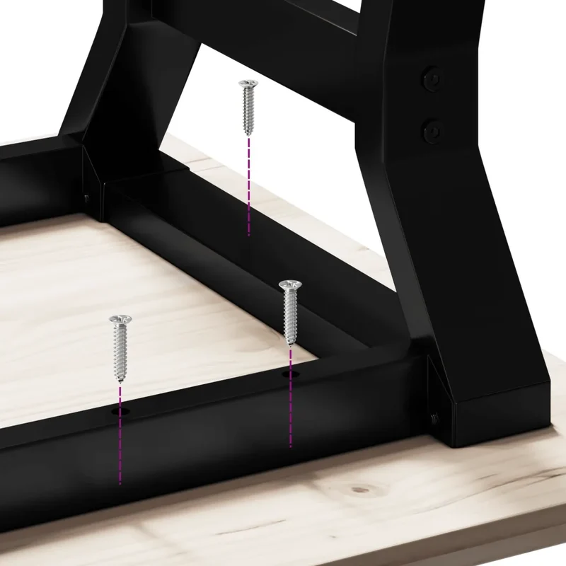 Pieds de table basse cadre en Y 90 x 30 x 43 cm robustes stables style industriel en acier noir 02_0047252