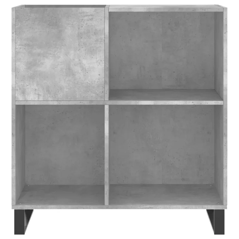 Armoire à disques pratique avec espace de rangement 84,5 x 38 x 89 cm en bois d'ingénierie gris béton 02_0049178