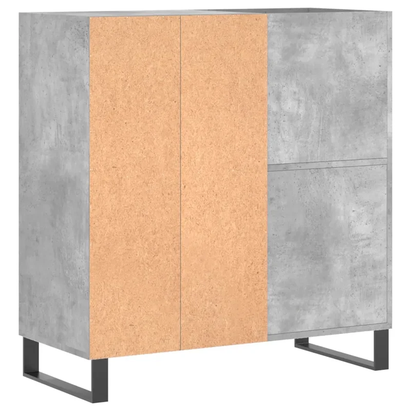 Armoire à disques pratique avec espace de rangement 84,5 x 38 x 89 cm en bois d'ingénierie gris béton 02_0049178