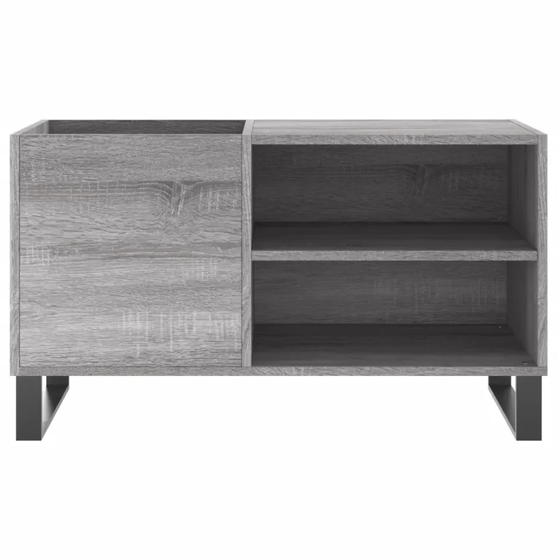 Armoire à disques pratique avec grand espace de rangement 85 x 38 x 48 cm en bois d'ingénierie gris 02_0049121