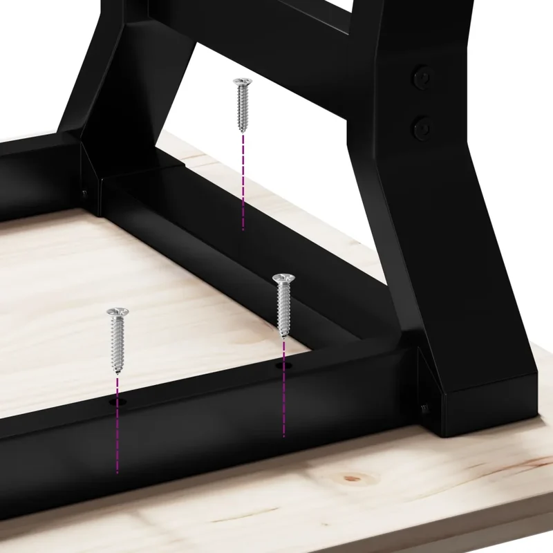 Pieds de table basse cadre en Y robustes design industriel 80 x 70 x 43 cm en acier noir 02_0047250