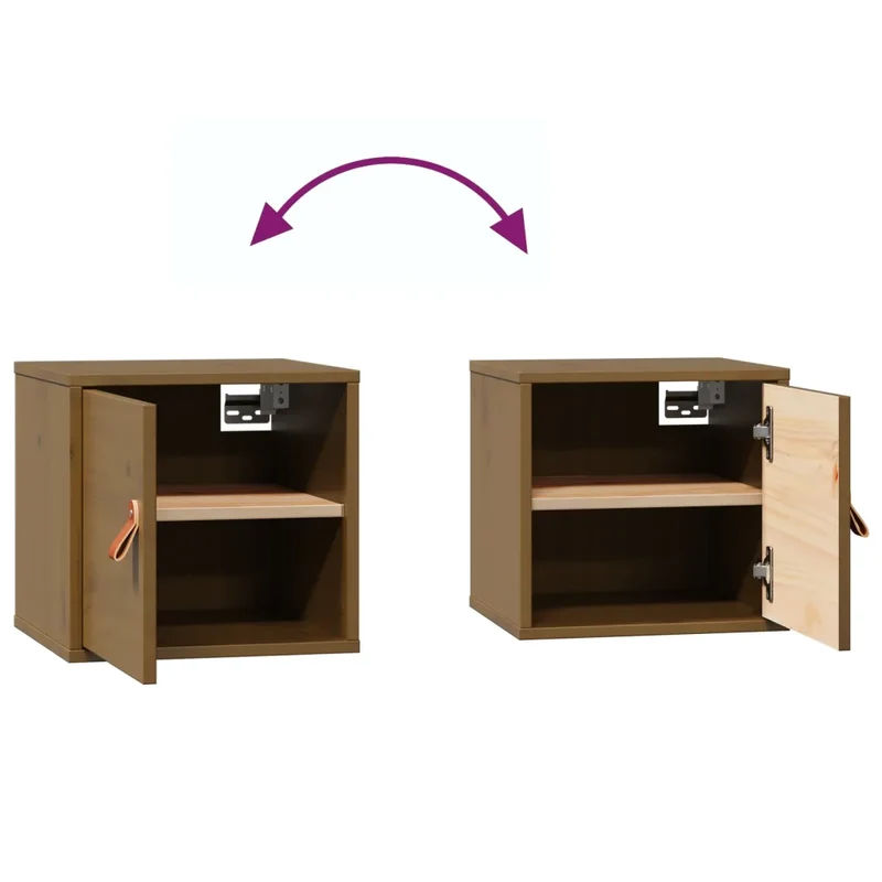 Armoire murale en bois de pin massif 31,5 x 30 x 30 cm pratique style rustique décoratif en bois marron miel 02_0048367