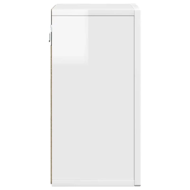 Armoire suspendue moderne rectangulaire avec étagères 60 x 20 x 40 cm en bois d'ingénierie blanc brillant 02_0054804