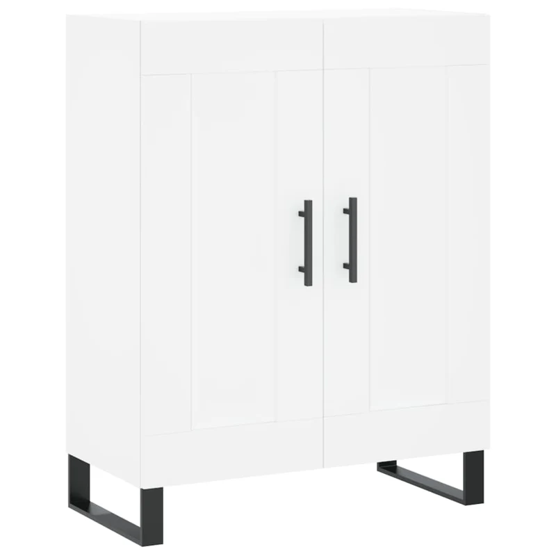 Buffet bahut commode armoire meuble de rangement organisateur cuisine salle de séjour salon haut 69,5 x 34 x 180 cm bois d'ingénierie blanc 02_0032659