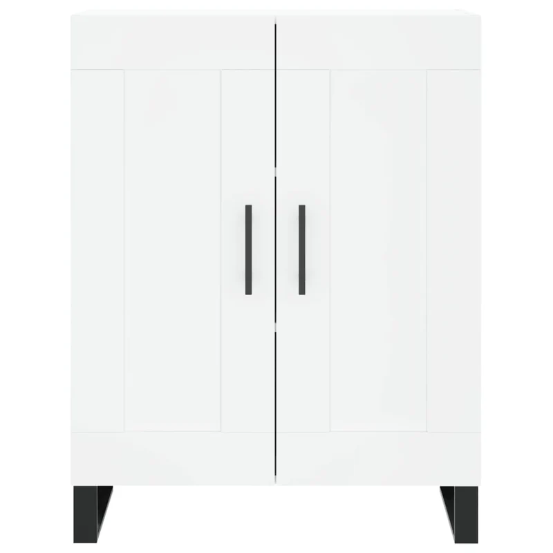 Buffet bahut commode armoire meuble de rangement organisateur cuisine salle de séjour salon haut 69,5 x 34 x 180 cm bois d'ingénierie blanc 02_0032659