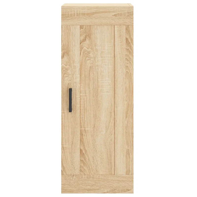 Armoire murale élégante de rangement 34,5 x 34 x 90 cm avec poignée en fer style contemporain en bois d'ingénierie chêne sonoma 02_0048948