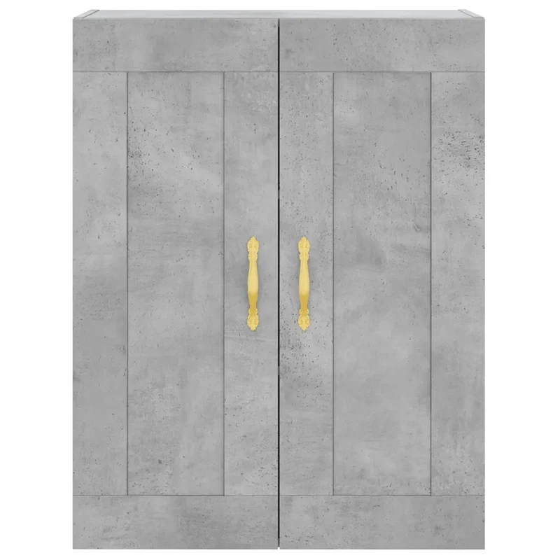 Armoire murale moderne rangement mur suspendu 69,5 x 34 x 90 cm en bois gris béton 02_0049307