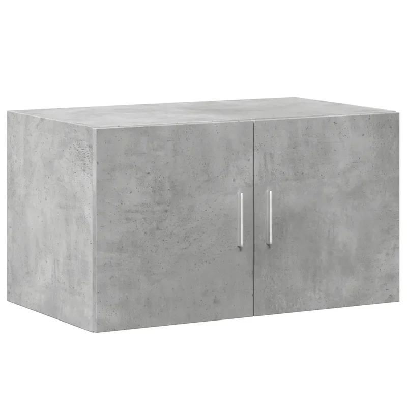 Armoire de rangement haute 70 x 42,5 x 225 cm espace vertical 7 compartiments moderne en bois d'ingénierie gris béton 02_0055573