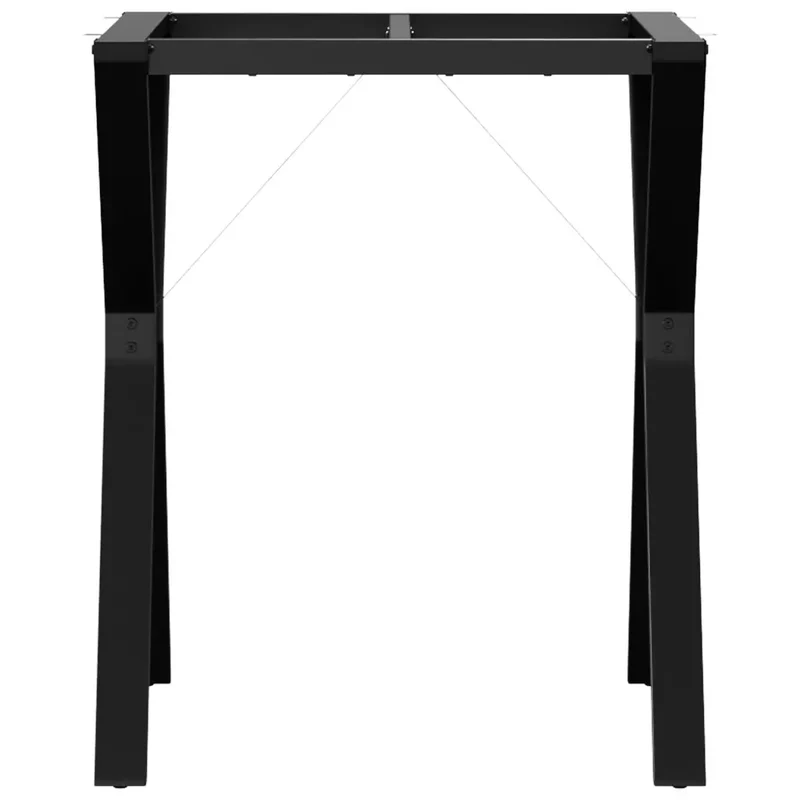 Pieds de table à manger cadre en Y 60 x 60 x 73 cm stables et robustes style industriel en acier noir 02_0047258
