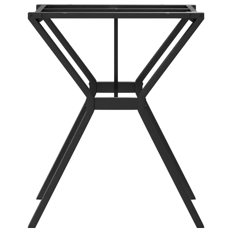 Pieds de table à manger cadre en Y 60 x 60 x 73 cm stables et robustes style industriel en acier noir 02_0047258