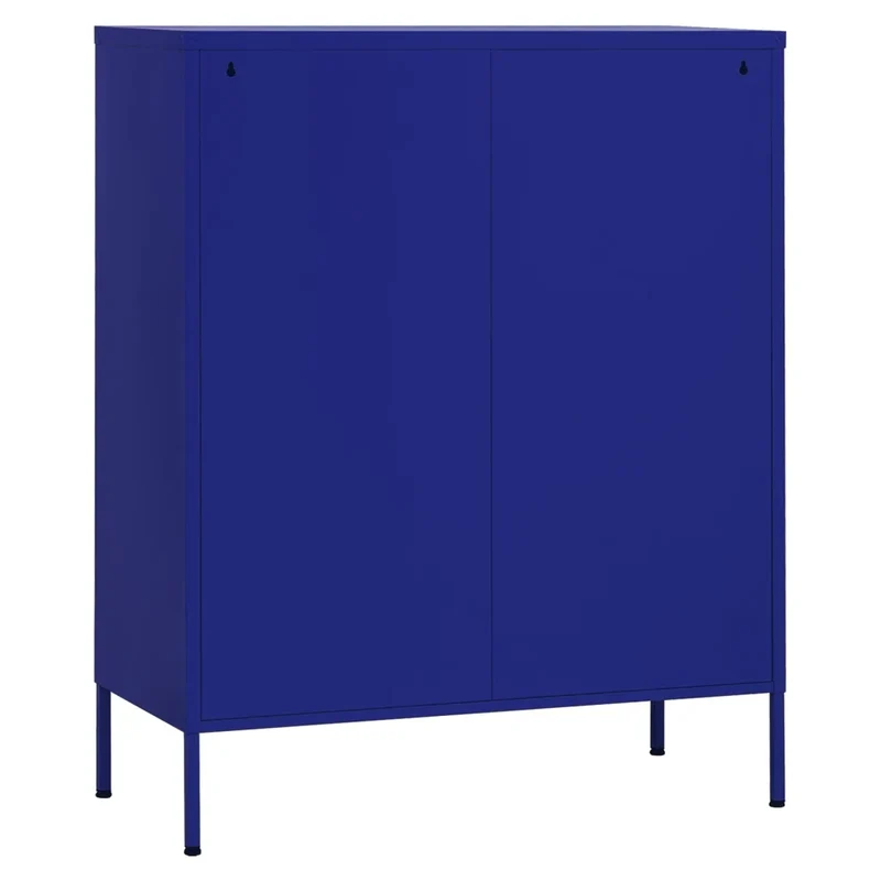 Armoire de rangement design pratique 80 x 35 x 101 cm avec étagères réglables en acier bleu marine 02_0046863