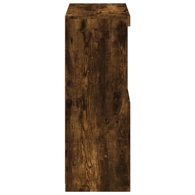 Armoire latérale avec éclairage LED mobilier design contemporain rangement 60,5 x 37 x 100 cm en bois d'ingénierie chêne fumé 02_0049360