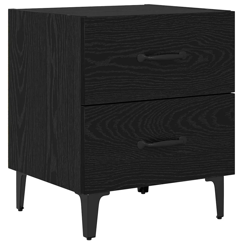 Armoire de lit avec tiroirs rustique pratique espace de rangement 40 x 35 x 47 cm en bois d'ingénierie chêne noir 02_0052686