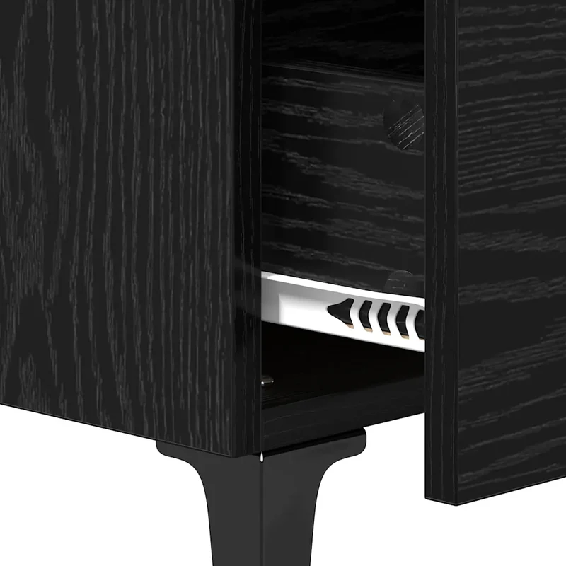 Armoire de lit avec tiroirs rustique pratique espace de rangement 40 x 35 x 47 cm en bois d'ingénierie chêne noir 02_0052686