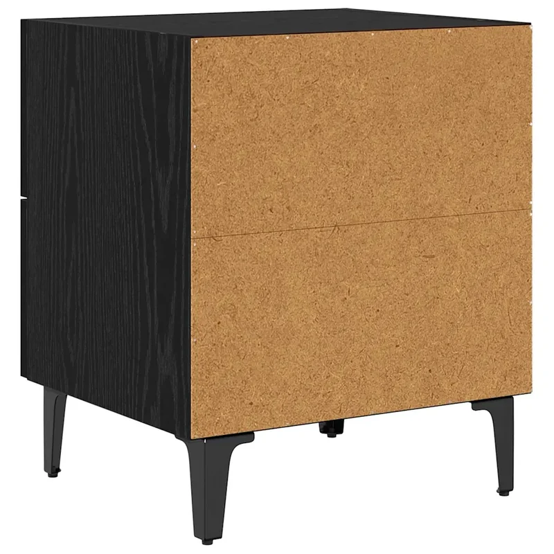 Armoire de lit avec tiroirs rustique pratique espace de rangement 40 x 35 x 47 cm en bois d'ingénierie chêne noir 02_0052686