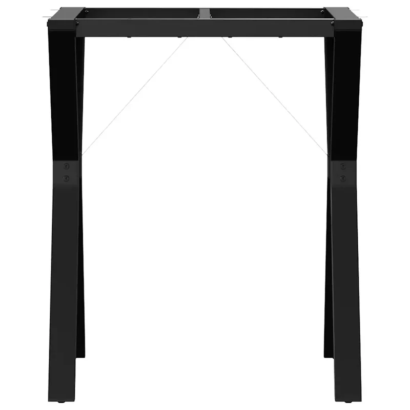 Pieds de table à manger cadre en Y 60 x 50 x 73 cm robustes et faciles à installer en acier noir 02_0047256