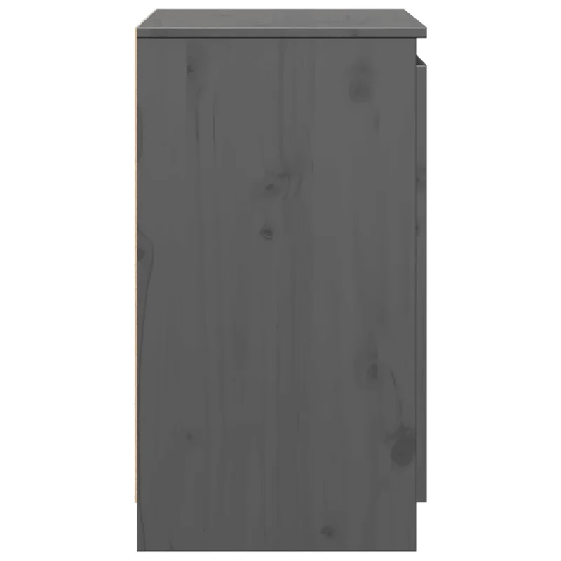 Armoire latérale décorative 60 x 36 x 65 cm rangement pratique style contemporain en bois de pin gris 02_0047904