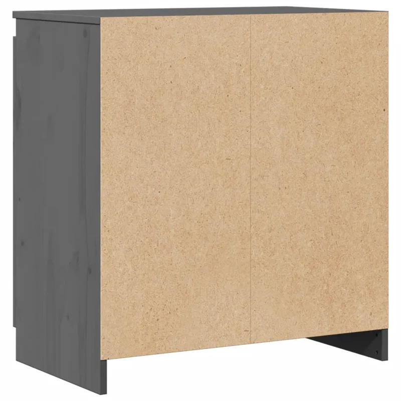 Armoire latérale décorative 60 x 36 x 65 cm rangement pratique style contemporain en bois de pin gris 02_0047904