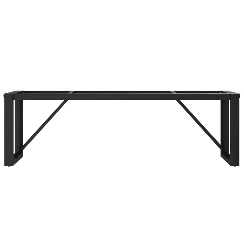 Pieds de table basse cadre en O 140 x 30 x 43 cm durables et stables style industriel en acier noir 02_0047221