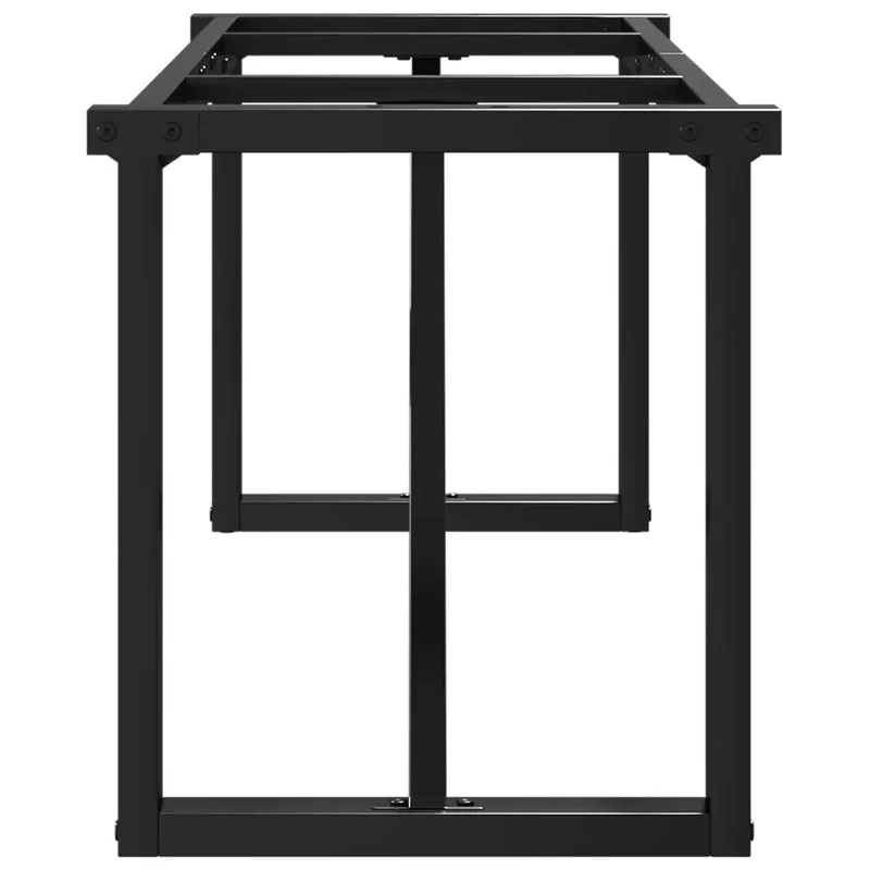 Pieds de table basse cadre en O 140 x 30 x 43 cm durables et stables style industriel en acier noir 02_0047221