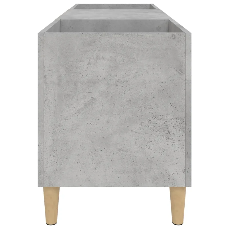 Armoire à disques classique avec grand espace de rangement 121 x 38 x 48 cm en bois d'ingénierie gris béton 02_0049191