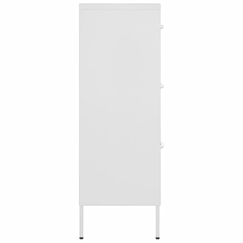 Armoire à tiroirs blanche 80 x 35 x 101 cm 6 tiroirs glissières à billes design moderne en acier blanc 02_0046843