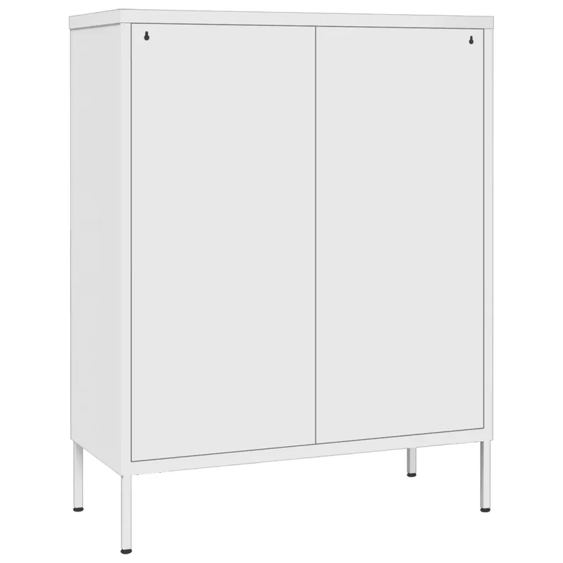Armoire à tiroirs blanche 80 x 35 x 101 cm 6 tiroirs glissières à billes design moderne en acier blanc 02_0046843