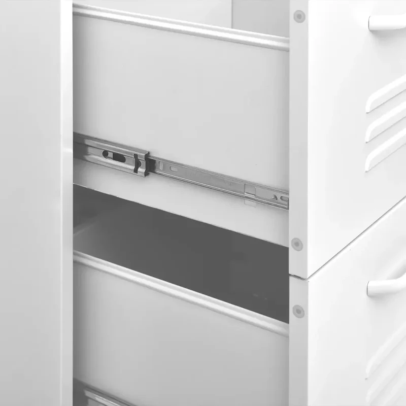 Armoire à tiroirs blanche 80 x 35 x 101 cm 6 tiroirs glissières à billes design moderne en acier blanc 02_0046843