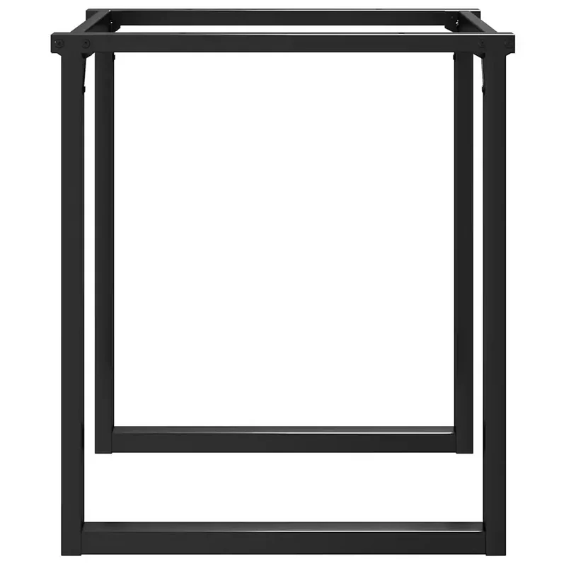Pieds de table à manger cadre en O 60 x 60 x 73 cm installation facile style industriel en acier noir 02_0047226