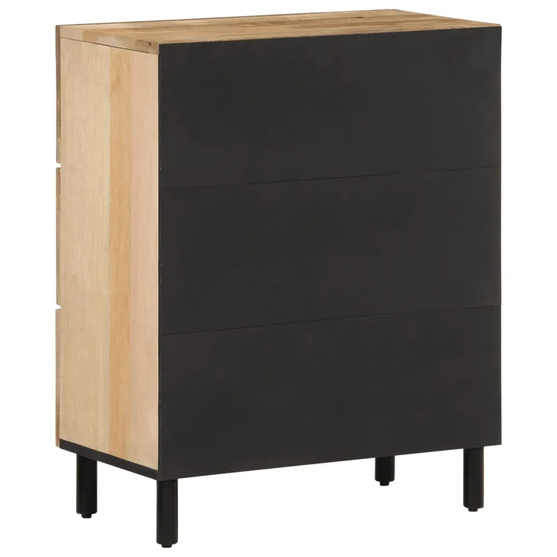 Armoire latérale 60 x 33 x 75 cm espace de rangement fonction d'affichage style rétro en bois massif de manguier 02_0047285