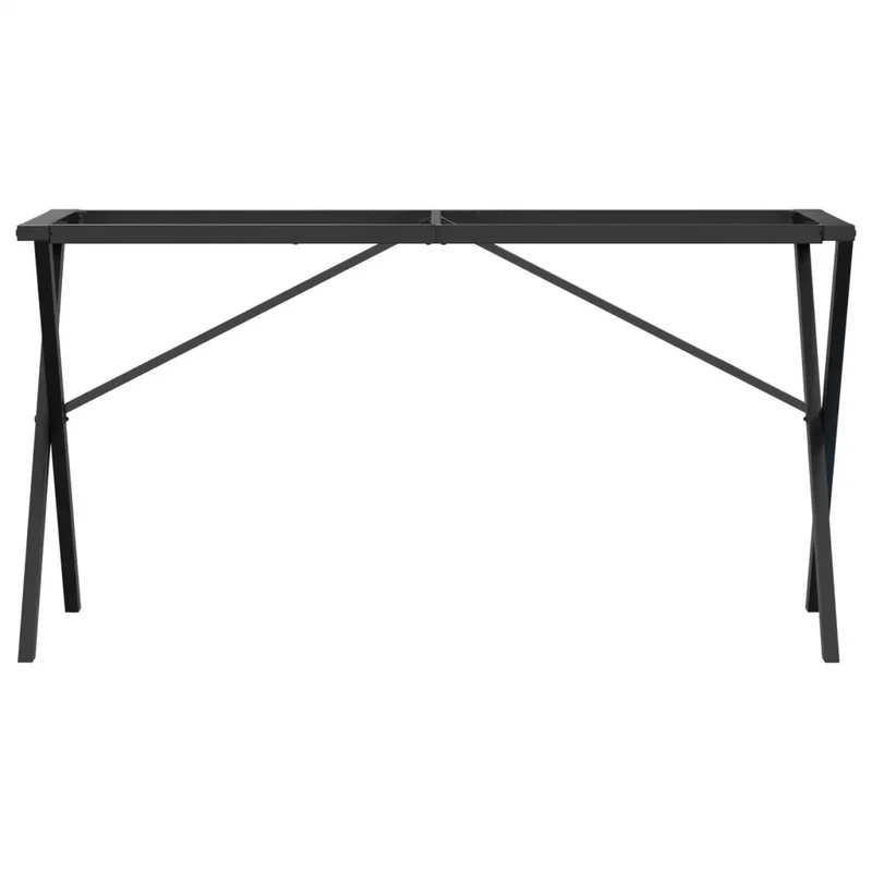 Pieds de table à manger cadre en X 140 x 60 x 73 cm robustes et stables design industriel en acier noir 02_0047245