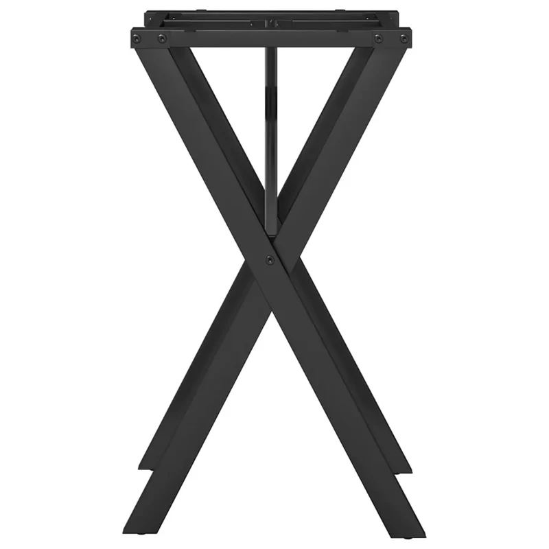 Pieds de table en X pour table à manger 40 x 40 x 73 cm fonctionnels robustes design industriel en acier noir 02_0047240