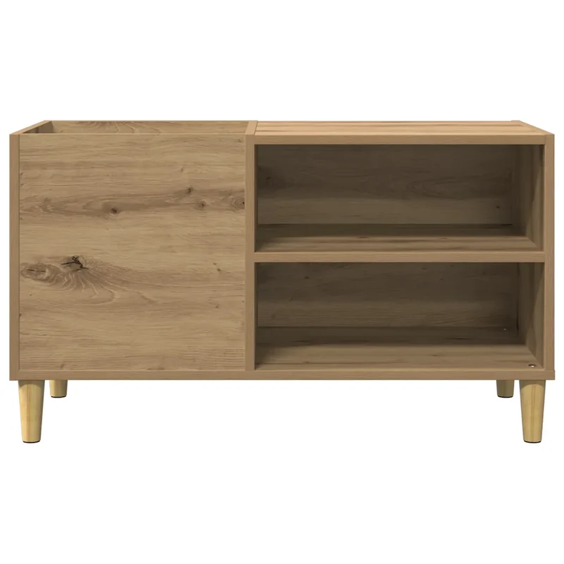 Armoire à disques pratique classique 84 x 38 x 48 cm superficie lisse ambiance cosy en bois chêne artisanal 02_0051061