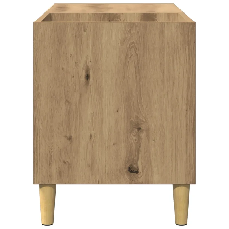 Armoire à disques pratique classique 84 x 38 x 48 cm superficie lisse ambiance cosy en bois chêne artisanal 02_0051061