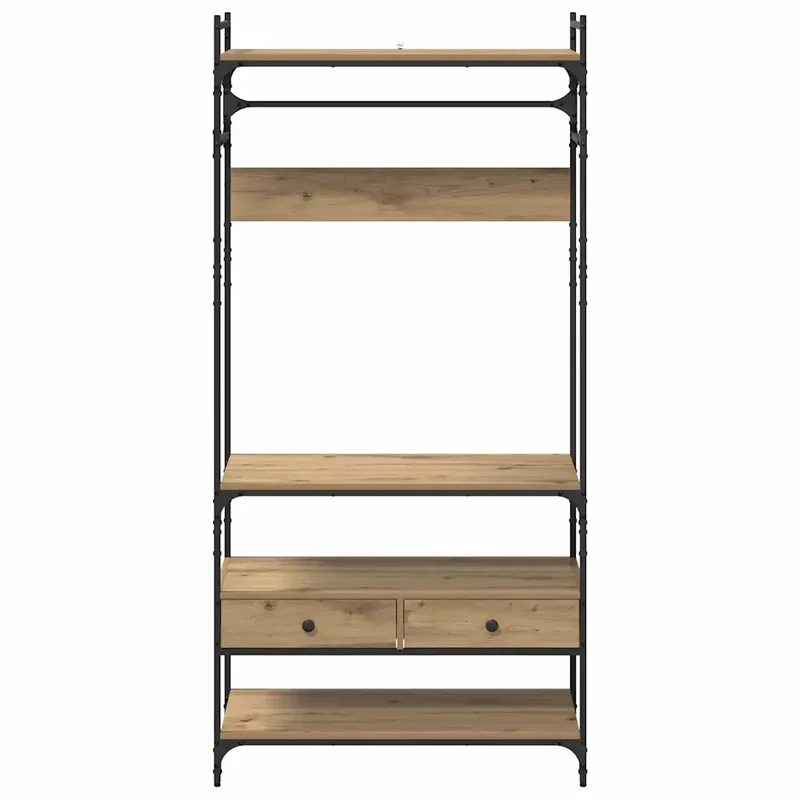 Armoire industrielle avec grand espace de rangement 89 x 39 x 184 cm en bois d'ingénierie chêne artisanal 02_0052878