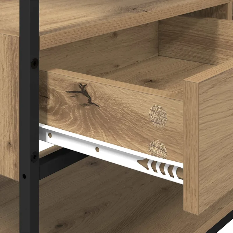 Armoire industrielle avec grand espace de rangement 89 x 39 x 184 cm en bois d'ingénierie chêne artisanal 02_0052878