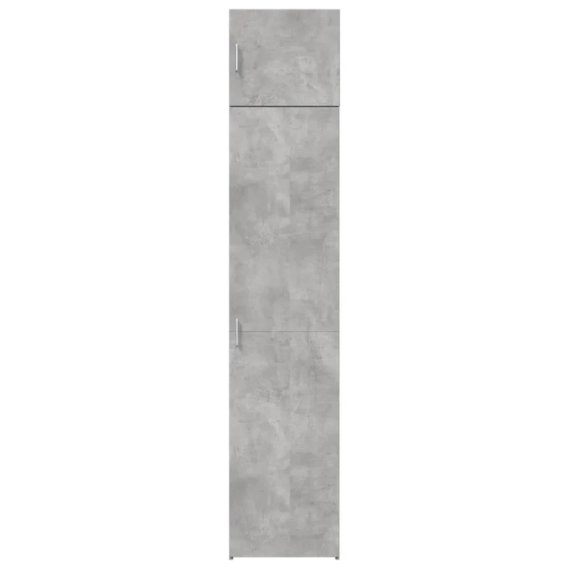 Armoire de rangement mince grande capacité 45 x 42,5 x 225 cm en bois d'ingénierie gris béton 02_0055563