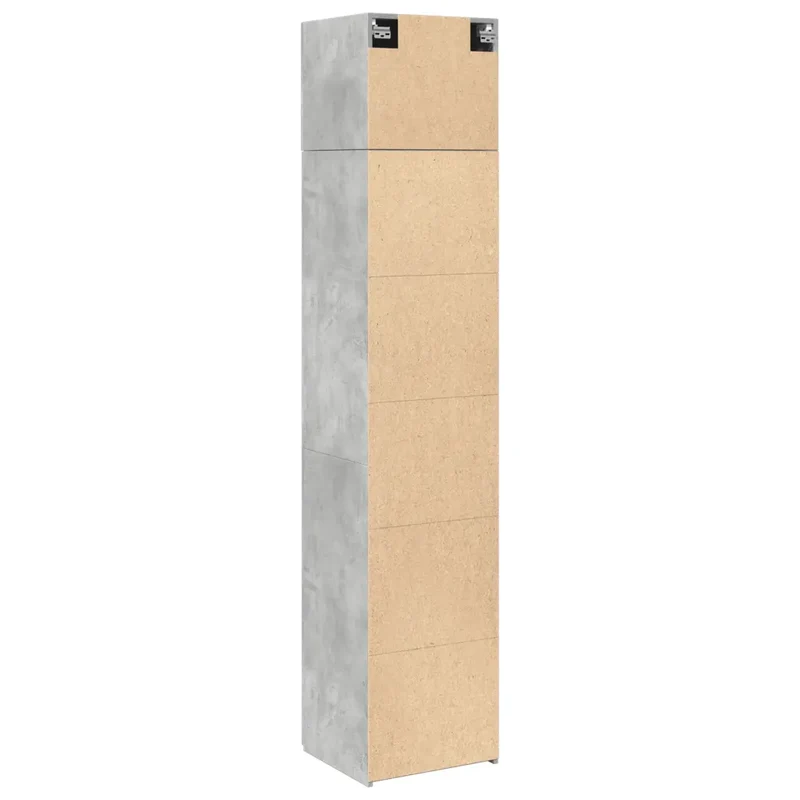 Armoire de rangement mince grande capacité 45 x 42,5 x 225 cm en bois d'ingénierie gris béton 02_0055563