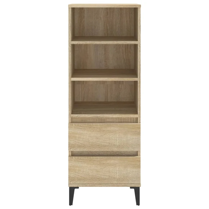 Buffet bahut commode armoire meuble de rangement organisateur cuisine salle de séjour salon haut sonoma 40 x 36 x 110 cm bois d'ingénierie beige 02_0034055