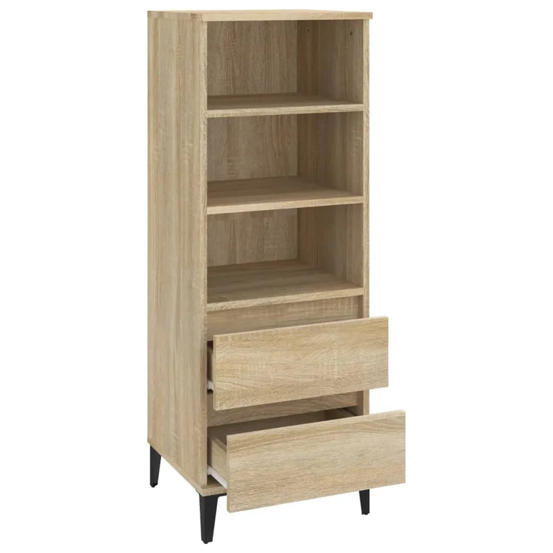 Buffet bahut commode armoire meuble de rangement organisateur cuisine salle de séjour salon haut sonoma 40 x 36 x 110 cm bois d'ingénierie beige 02_0034055